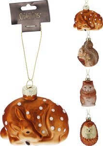Kerstboom ornament dierenhanger, 4 soorten - H 10 cm - afbeelding 1