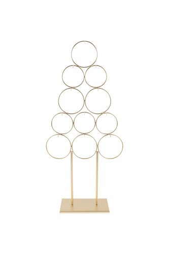 Kerstboom ringen op voet metaal - B39xH84cm Goud