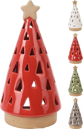 Kerstboom theelichthouder - H 10 x D 20 cm - afbeelding 1