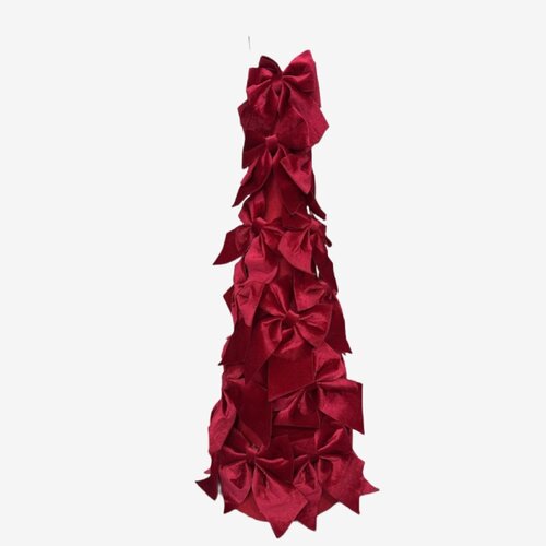 Kerstboom van strikken - D17xH50cm Rood