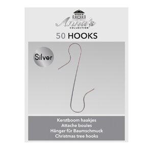 Kerstboomhaakjes zilver 50st - afbeelding 1