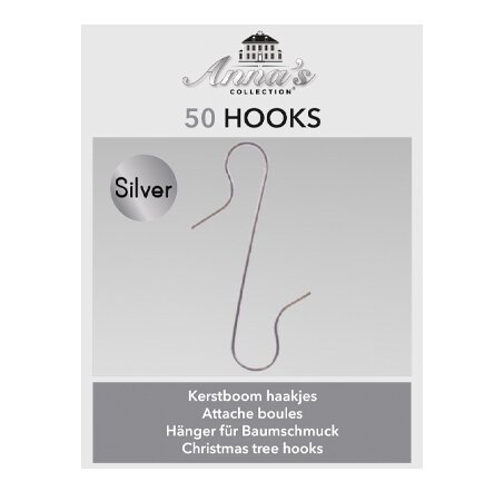 Kerstboomhaakjes zilver 50st - afbeelding 2