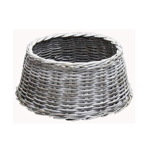 Kerstboomhuls rotan wit - D 65 x H 20 cm
