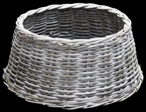 Kerstboomhuls Rotan Wit D60H26cm