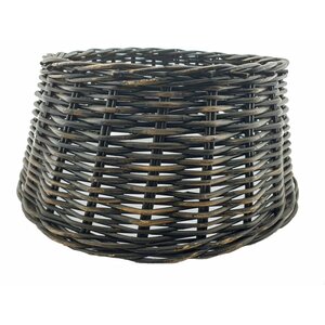 Kerstboomhuls rotan zwart wash - D 60 x H 26 cm