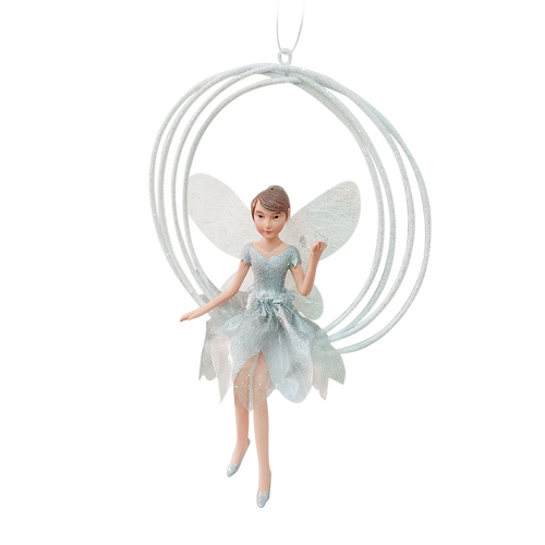 Kerstboomornament elfenfee grijs - L 11 x B 4 x H 15 cm - afbeelding 1