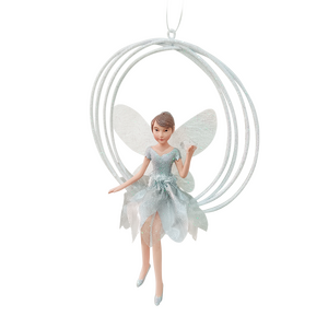 Kerstboomornament elfenfee grijs - L 11 x B 4 x H 15 cm - afbeelding 1