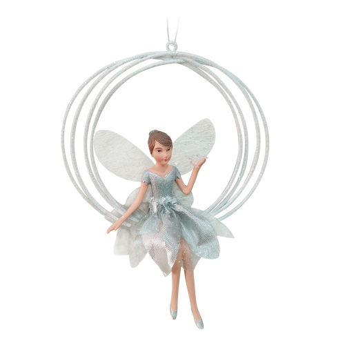 Kerstboomornament elfenfee grijs - L 11 x B 4 x H 15 cm - afbeelding 2
