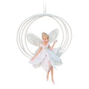 Kerstboomornament elfenfee wit - L 11 x B 4 x H 15 cm - afbeelding 1