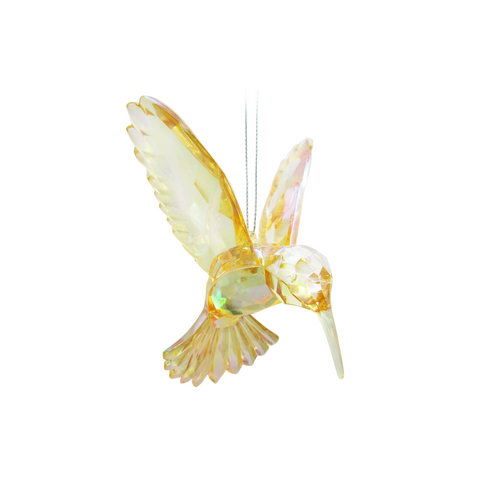 Kerstboomornament kolibri goudgeel - L 9 x B 10 x H 11 cm - afbeelding 1