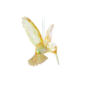 Kerstboomornament kolibri goudgeel - L 9 x B 10 x H 11 cm - afbeelding 1