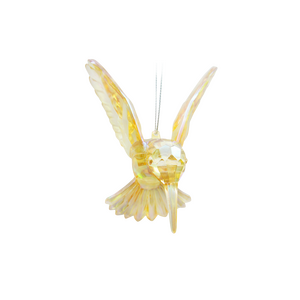 Kerstboomornament kolibri goudgeel - L 9 x B 10 x H 11 cm - afbeelding 2