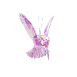Kerstboomornament kolibri roze - L 9 x B 10 x H 11 cm - afbeelding 2