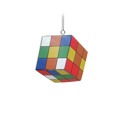 Kerstboomornament retro rubik's cube - B 6 x H 7 cm - afbeelding 2