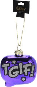 Kerstboomornament tekstwolkje, paars/roze - B 9 cm - afbeelding 2