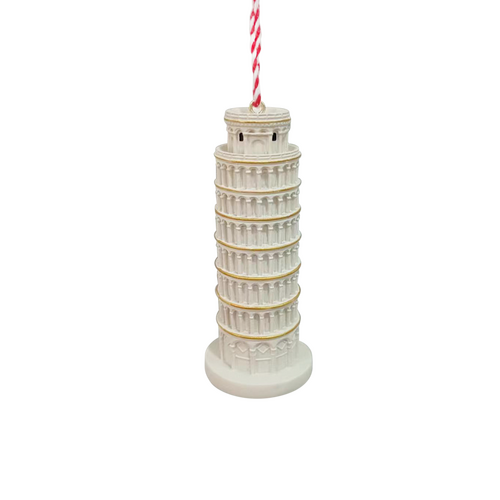 Kerstboomornament travel toren van Pisa - D 4 x H 11,5 cm - afbeelding 1