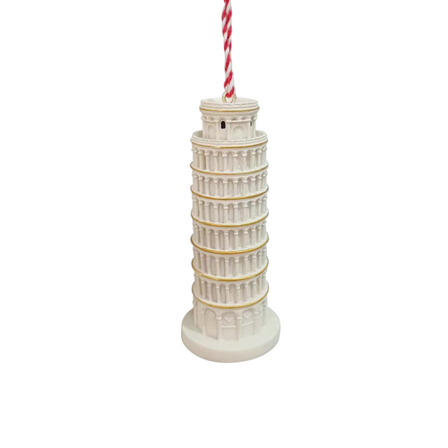 Kerstboomornament travel toren van Pisa - D 4 x H 11,5 cm - afbeelding 2