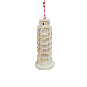 Kerstboomornament travel toren van Pisa - D 4 x H 11,5 cm - afbeelding 2