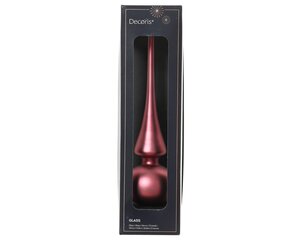 Kerstboompiek glas - D6xH26cm Donkerroze - afbeelding 1