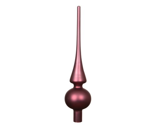 Kerstboompiek glas - D6xH26cm Donkerroze - afbeelding 2