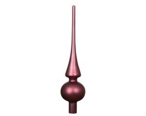 Kerstboompiek glas - D6xH26cm Donkerroze - afbeelding 2