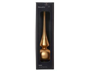 Kerstboompiek glas - D6xH26cm Karamelbruin - afbeelding 2