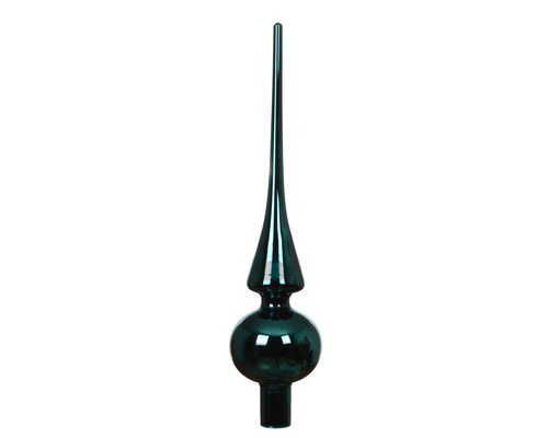 Kerstboompiek glas - D6xH26cm Smaragdgroen - afbeelding 2