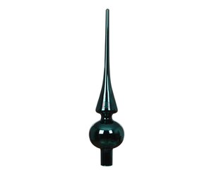 Kerstboompiek glas - D6xH26cm Smaragdgroen - afbeelding 2