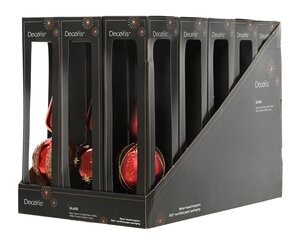 Kerstboompiek glas - D8xH31cm Kerstrood/ossenbloed - 3 Varianten - afbeelding 3