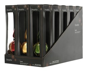 Kerstboompiek glas - D8xH31cm Ossenbloed/licht goud/dennengroen - 3 Varianten - afbeelding 3
