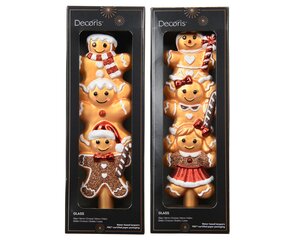 Kerstboompiek glas - L8xH27cm Meerkleurig - 2 Varianten - afbeelding 1