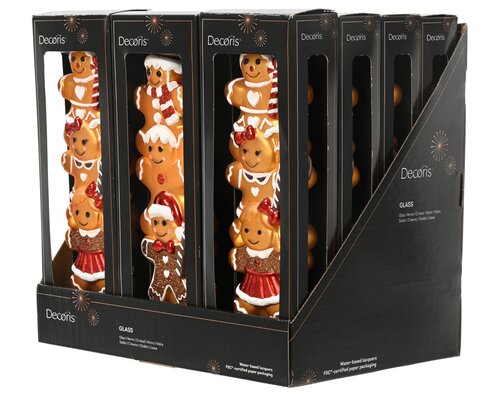 Kerstboompiek glas - L8xH27cm Meerkleurig - 2 Varianten - afbeelding 3