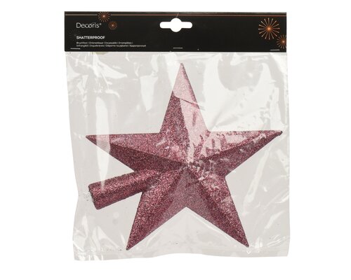 Kerstboompiek kunststof - B19xH19cm Donkerroze - afbeelding 1