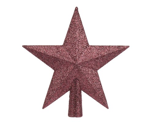 Kerstboompiek kunststof - B19xH19cm Donkerroze - afbeelding 2