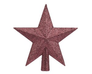 Kerstboompiek kunststof - B19xH19cm Donkerroze - afbeelding 2