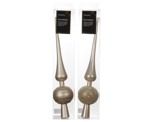 Kerstboompiek kunststof - B6xH30,5cm Parel - 2 Varianten - afbeelding 1