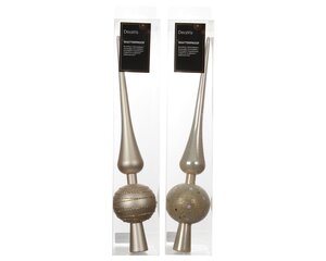 Kerstboompiek kunststof - B6xH30,5cm Parel - 2 Varianten - afbeelding 1