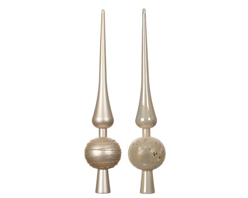Kerstboompiek kunststof - B6xH30,5cm Parel - 2 Varianten - afbeelding 2