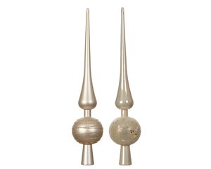 Kerstboompiek kunststof - B6xH30,5cm Parel - 2 Varianten - afbeelding 2