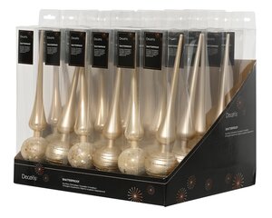 Kerstboompiek kunststof - B6xH30,5cm Parel - 2 Varianten - afbeelding 3