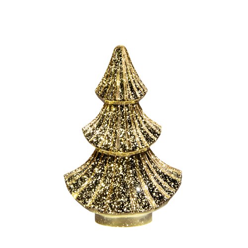 Kerstboompje 10led 24x15.5cm goud