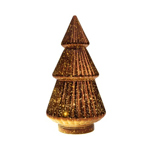 Kerstboompje 10led 28.5x15cm brns