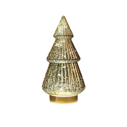 Kerstboompje 10led 28.5x15cm goud