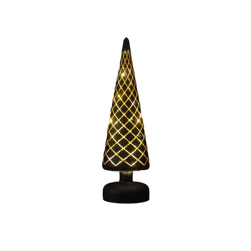 Kerstboompje glas 10led 30x9cm zwrt