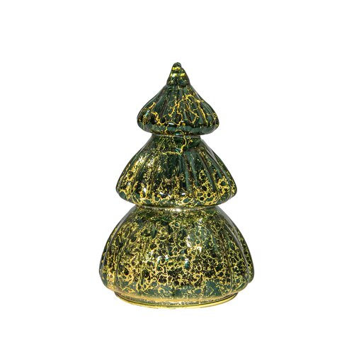 Kerstboompje glas 15x8cm groen