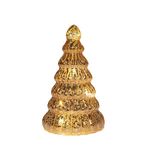 Kerstboompje glas 17.5x10.5cm goud