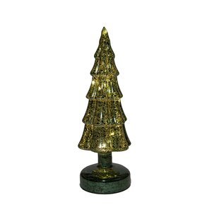 Kerstboompje glas 27.5x9.5cm groen