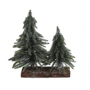 Kerstboompjes op voet silver finish - L 25 x B 12 x H 26 cm