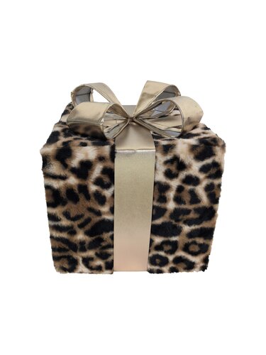 Kerstcadeaudoos maat L - Panter goud