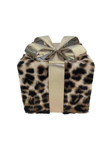 Kerstcadeaudoos maat M - Panter goud